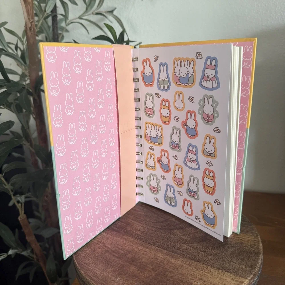 Miffy Pastel Spiral Notebook w STICKERS & Pen Set Orange Circle Studio MY019 New
